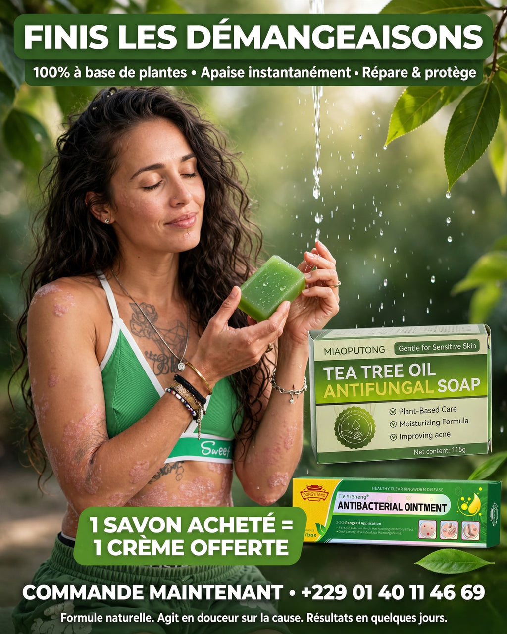 Savon Antifongique + Crème Antibactérienne Offerte -  Traitement Anti démangeaisons
