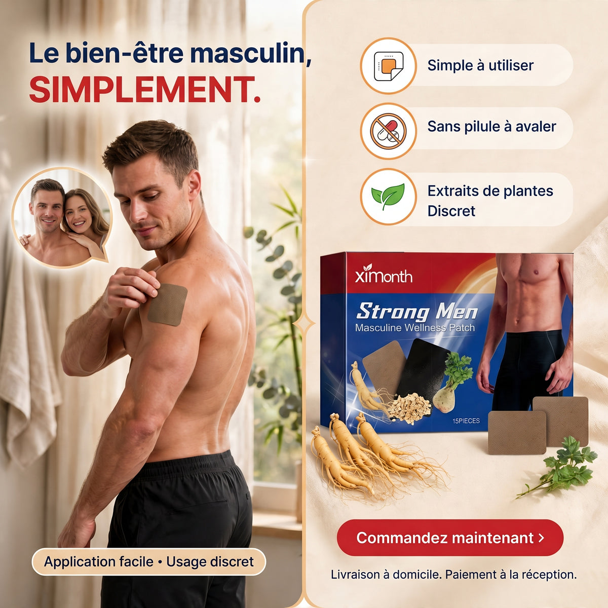 Patchs pour des Érections Durables ! 3x plus épaisses et plus longues sans COMPRIMÉS !